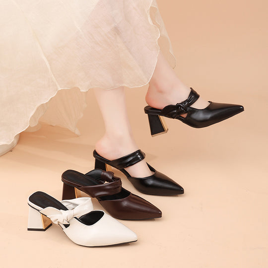 Damen Elegante Slingback Pumps mit modischem Schleifen-Detail EB