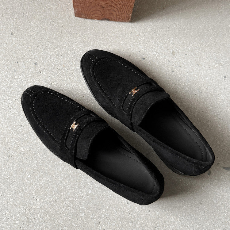 Damen Loafer aus hochwertigem Wildleder mit elegantem Schnallen-Detail EB