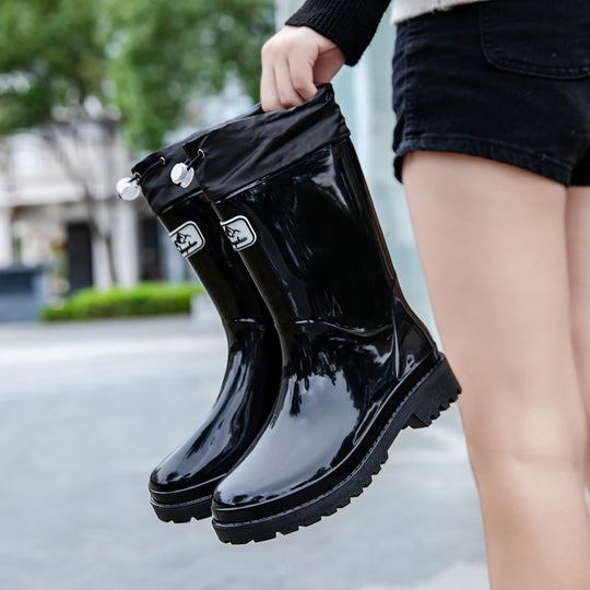 Damen Hochwertige und Stylische Gummistiefel mit Verstellbarem Schnürsystem EB
