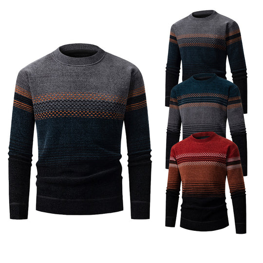 Herren modischer Pullover mit einzigartigem Strukturdesign und mehrfarbigem Muster EB