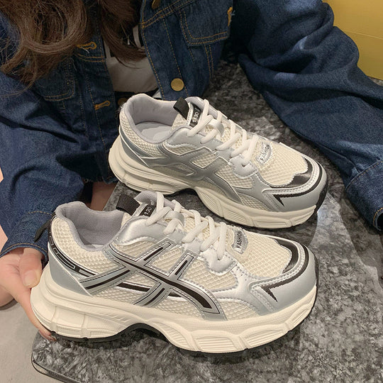 Damen Sportliche Mesh-Sneaker mit dämpfender Sohle und atmungsaktivem Obermaterial EB