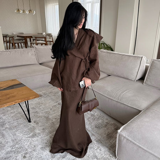 Damen eleganter Wickelkleid EB