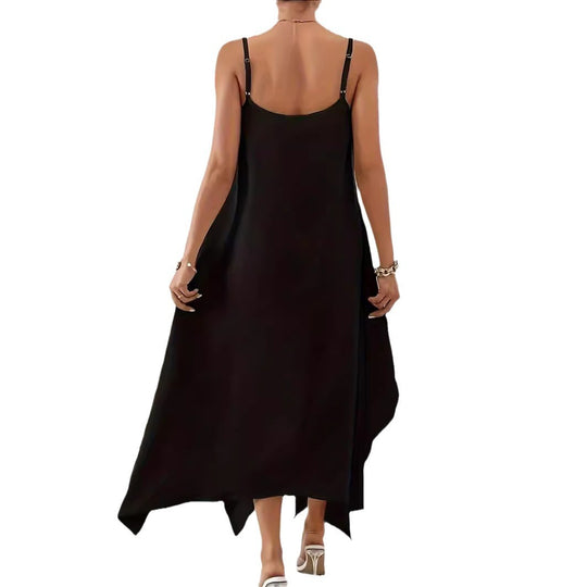 Damen Fließendes Maxikleid mit asymmetrischem Saum EB
