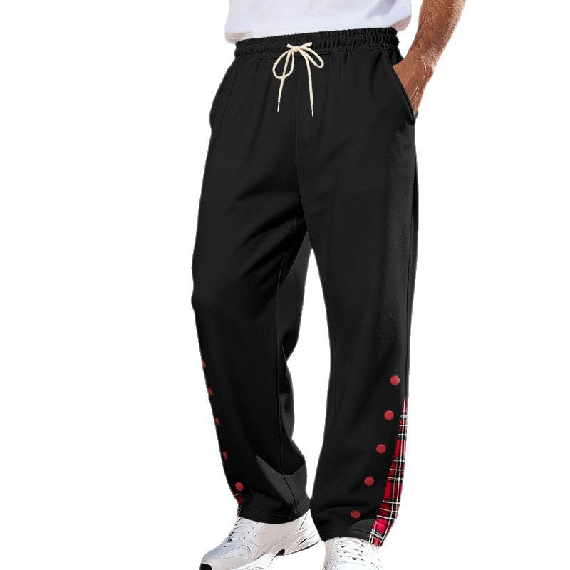 Herren Lässige Sweatpants mit Karoinnenblende und Druckknopf-Leiste EB