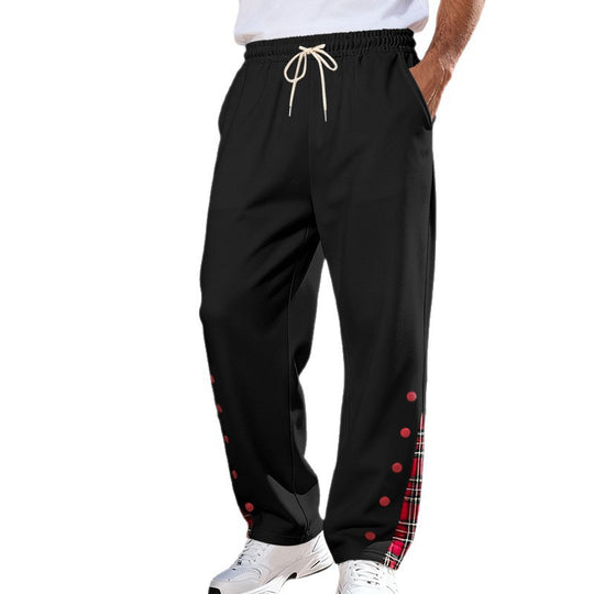 Herren Lässige Sweatpants mit Karoinnenblende und Druckknopf-Leiste EB