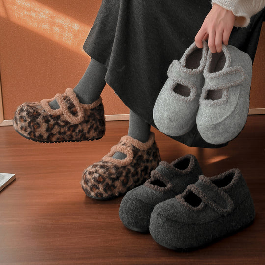 Damen Fleece Hausschuhe mit rutschfester Sohle und gemütlichem Innenfutter EB