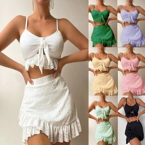 Damen Crop-Top und Rock-Set EB