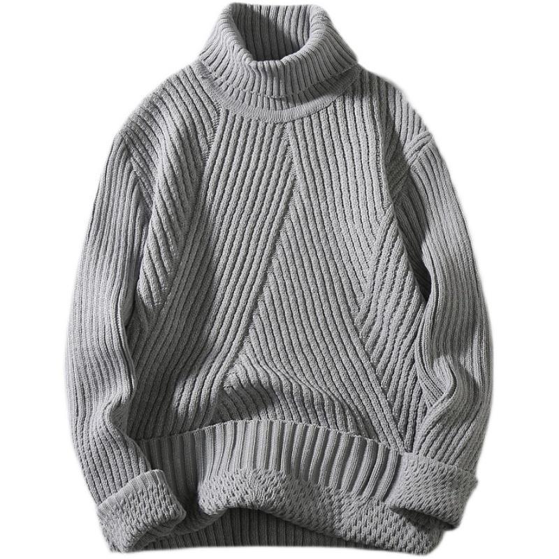 Damen Grobstrick-Rollkragenpullover mit aufwendigem Rippmuster EB