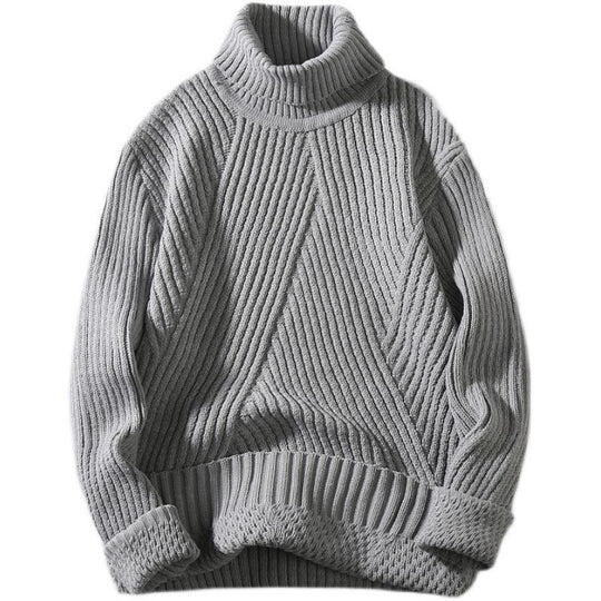 Damen Grobstrick-Rollkragenpullover mit aufwendigem Rippmuster EB