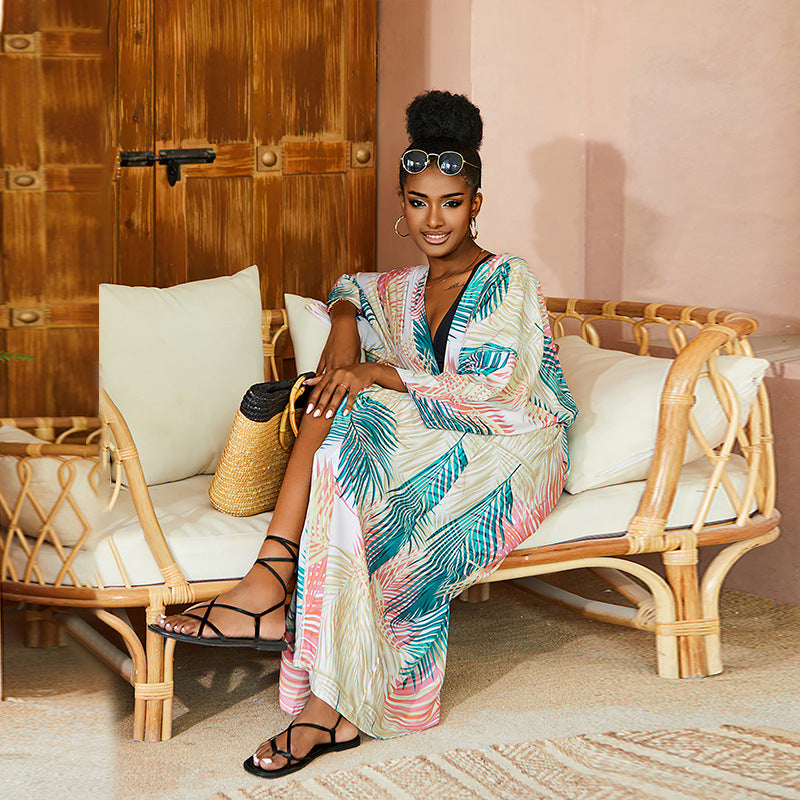 Damen Strandkimono mit floralem Muster Heidi Mode