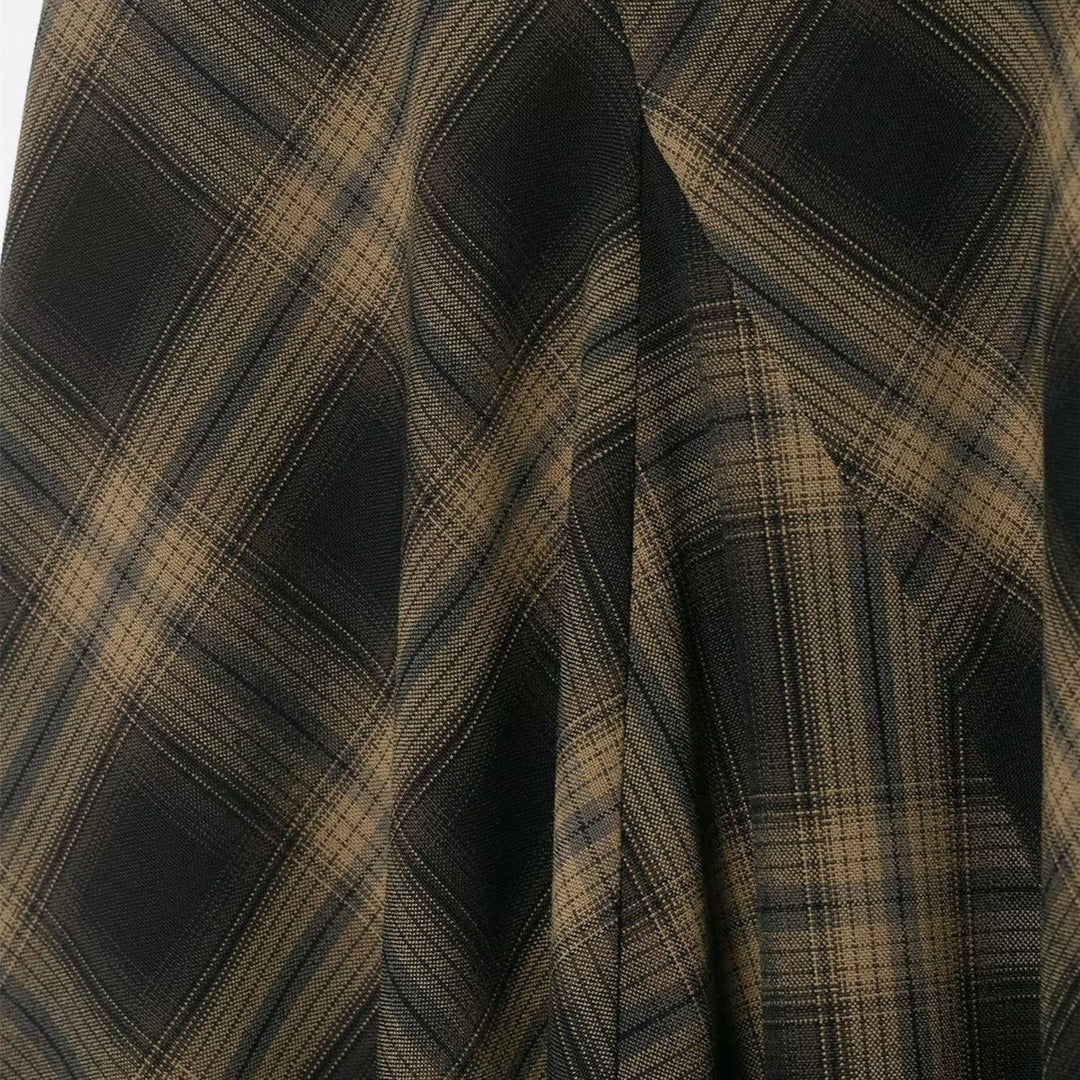 Damen Wickelrock mit eleganter Spitze und modernem Karomuster EB