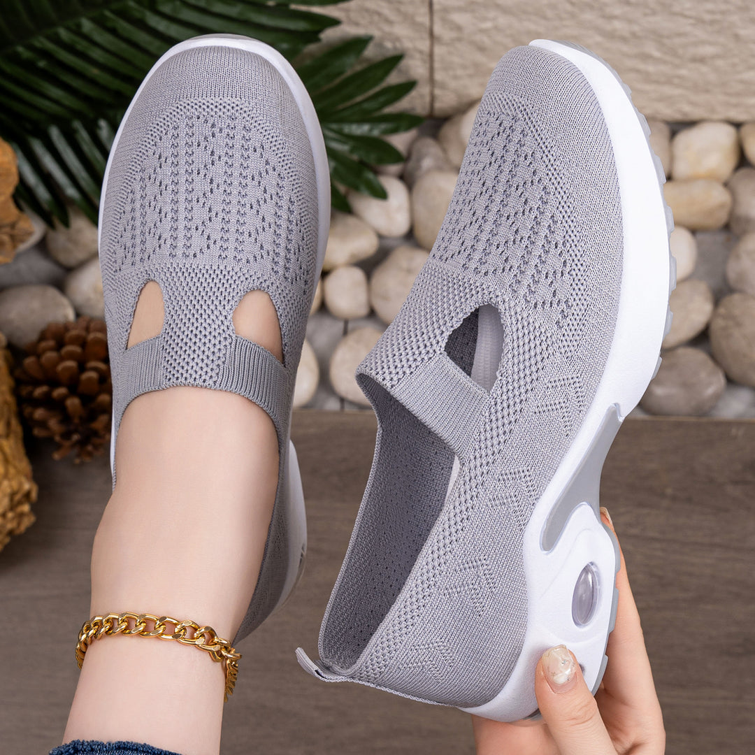 Damen Atmungsaktive Slip-On Freizeit-Schuhe mit dämpfender Sohle EB