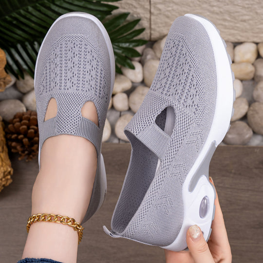 Damen Atmungsaktive Slip-On Freizeit-Schuhe mit dämpfender Sohle EB