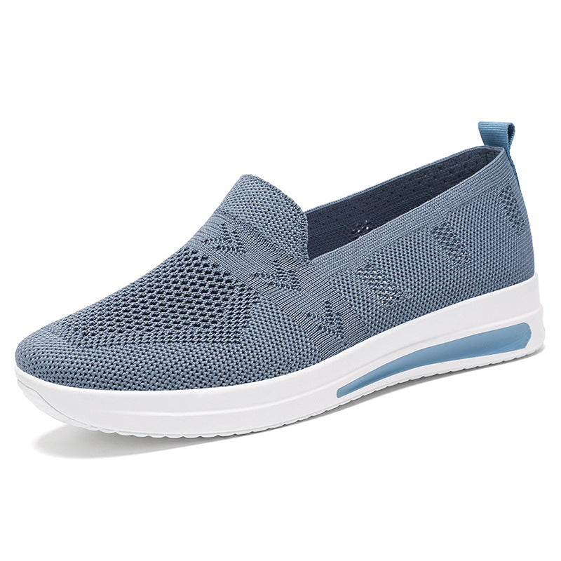 Damen Slip-On Sneakers mit atmungsaktivem Strickdesign und dämpfender Sohle EB