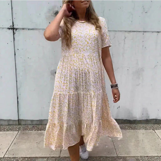 Damen Maxikleid mit floralen Mustern Heidi-Mode
