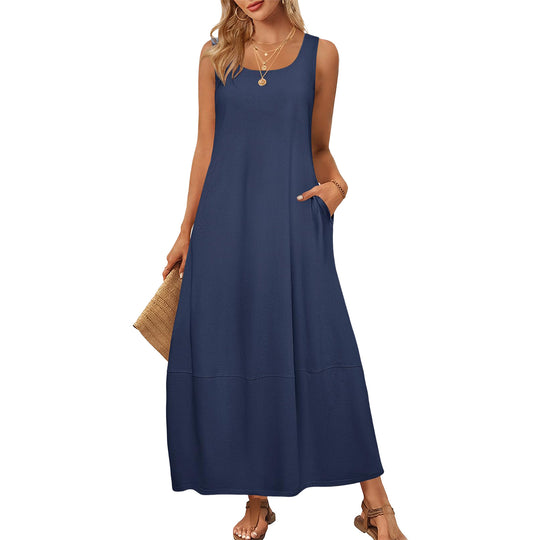 Damen Maxikleid im entspannten Schnitt mit praktischen Taschen EB