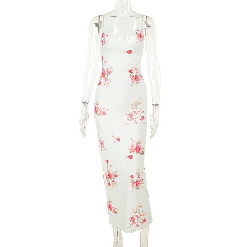 Damen Elegantes Maxikleid mit floralem Design EB