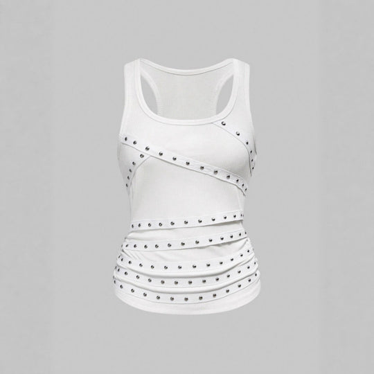 Damen Sportliches Top mit stylischen Nieten-Details EB