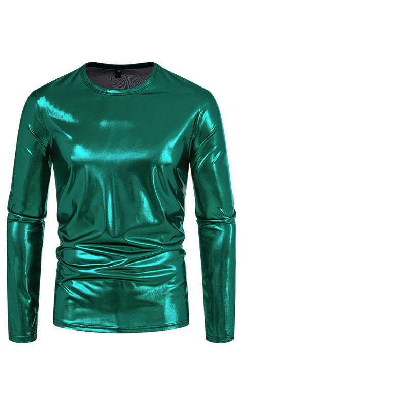 Herren Langarmshirt aus glattem, reflektierendem Material EB