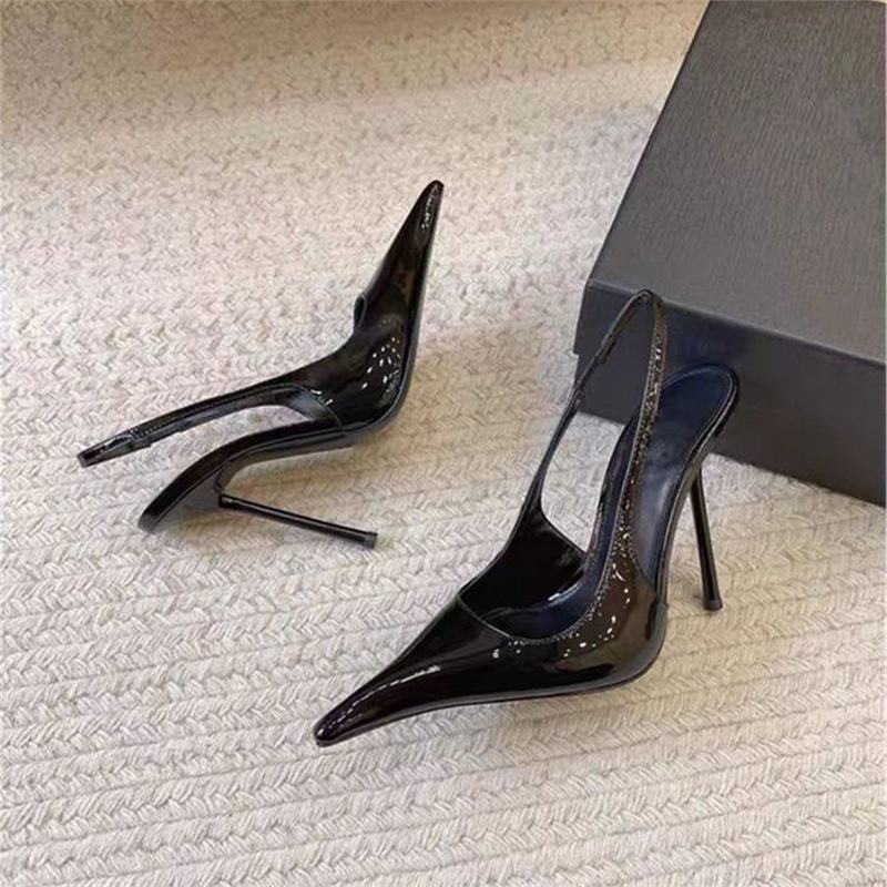 Damen elegante spitze Slingbacks mit transparentem Design EB