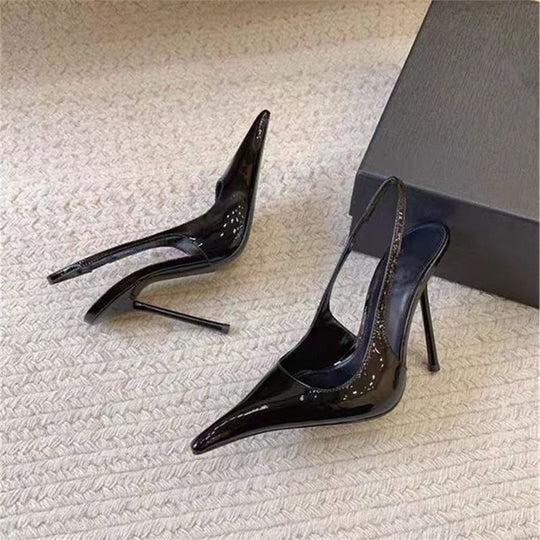 Damen elegante spitze Slingbacks mit transparentem Design EB