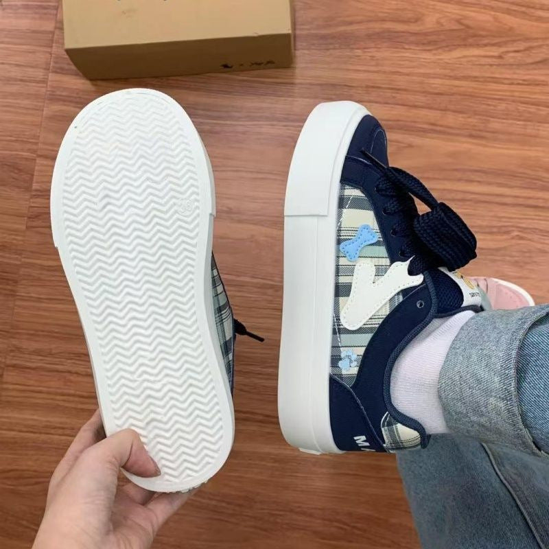 Damen Trendige Sneaker mit Musterdruck und hoher Sohle EB