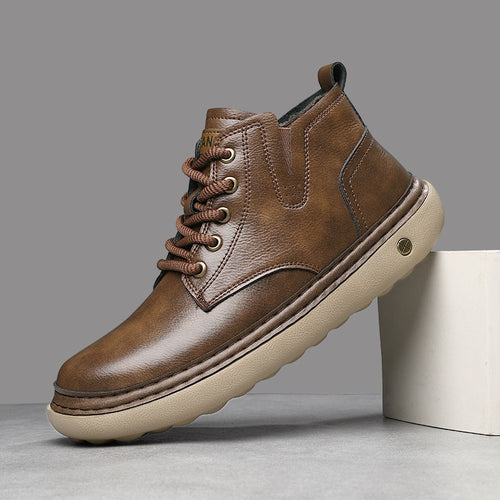Herren Robuste Schnürboots aus hochwertigem Leder EB