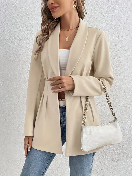 Damen Elegante und geschmackvolle Blazerjacke mit Tailleneinsatz EB