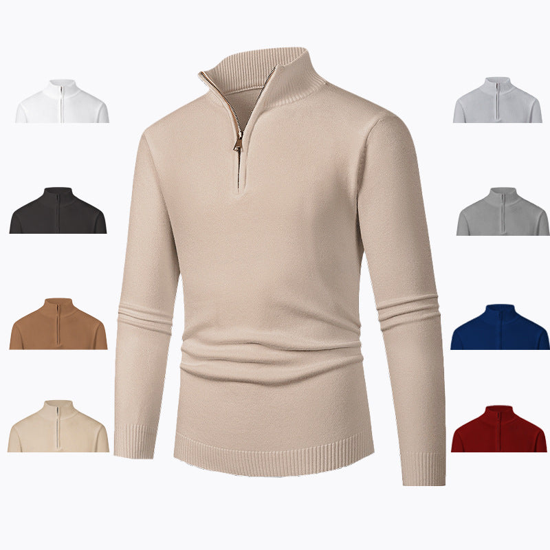 Herren Pullover mit hohem Kragen und Reißverschluss EB
