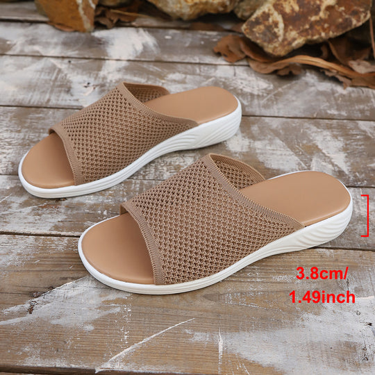 Damen Bequeme Mesh-Pantoletten mit rutschfester Sohle EB