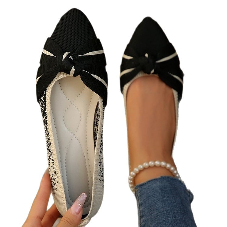 Damen Elegante Ballerinas mit dekorativem Knoten EB