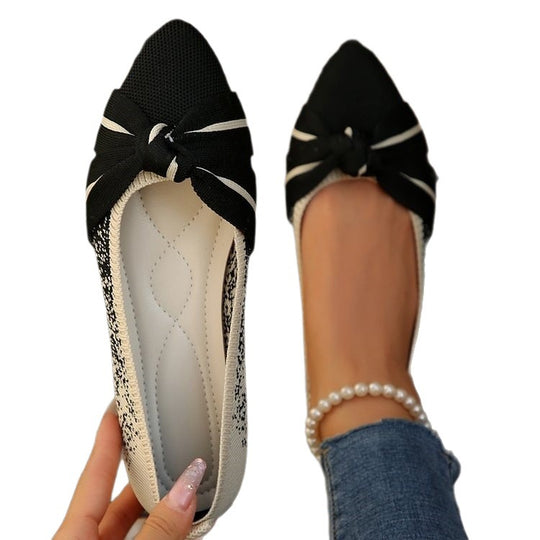 Damen Elegante Ballerinas mit dekorativem Knoten EB