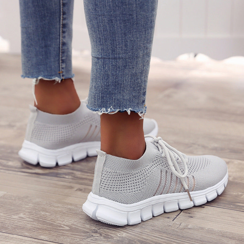 Damen atmungsaktive Freizeit-Sneakers mit flexiblem Obermaterial EB