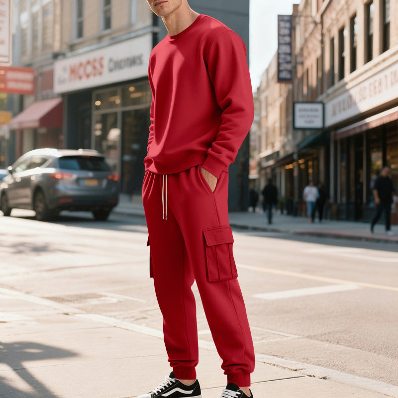 Herren Utility-Cargo-Jogger aus French Terry mit Mehrfachklappen & Tunnelzug EB