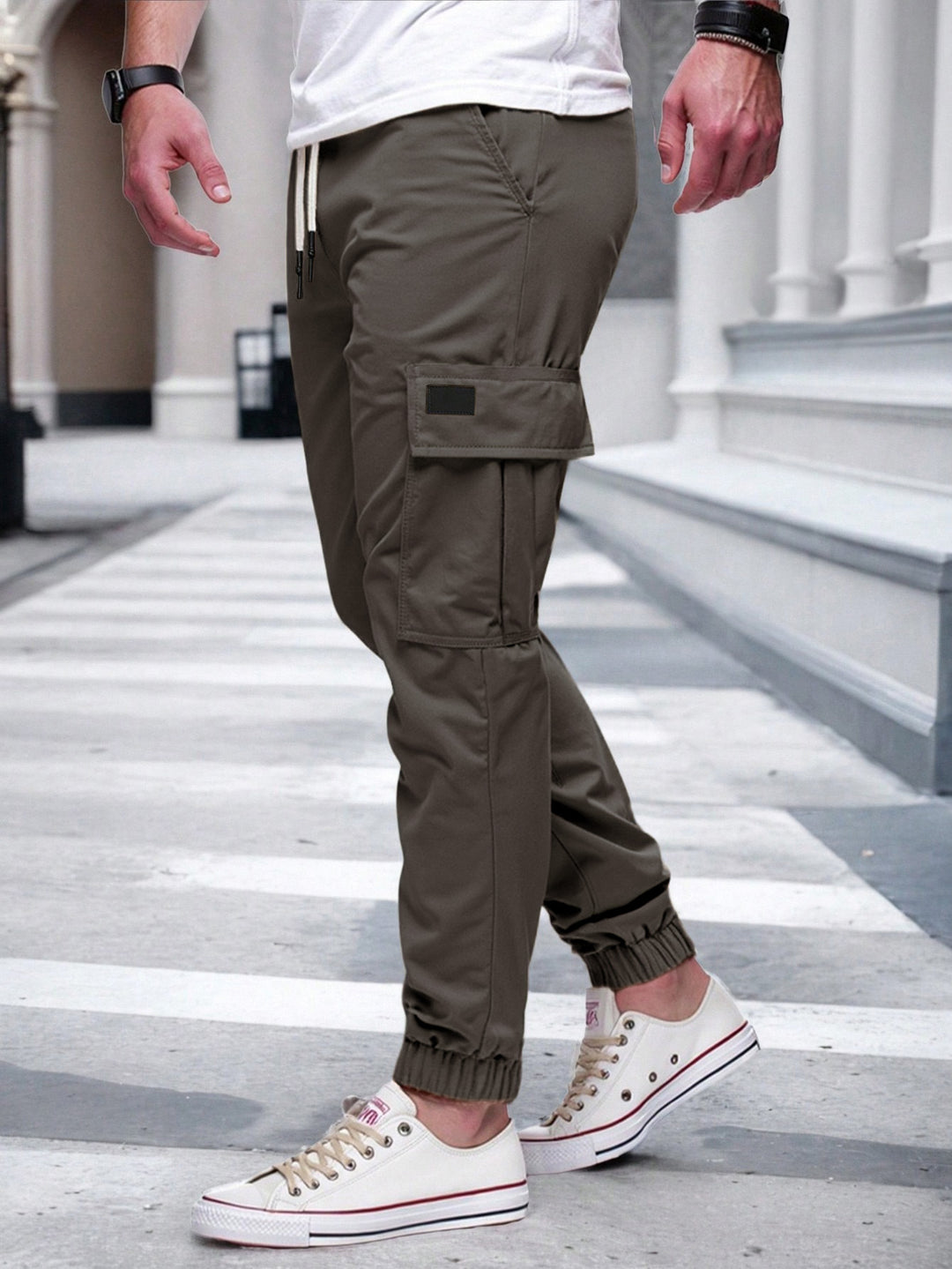 Herren Cargo-Hose mit elastischem Bund und multifunktionalen Taschen EB