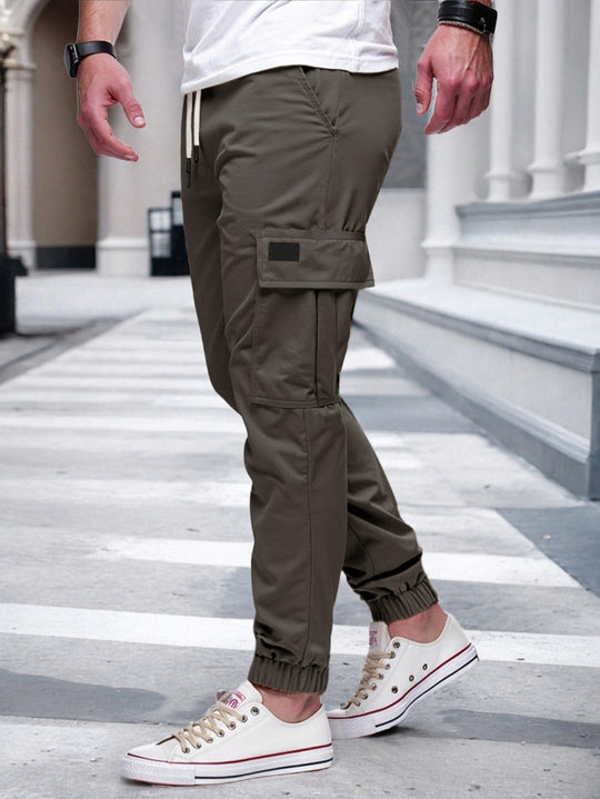 Herren Cargo-Hose mit elastischem Bund und multifunktionalen Taschen EB