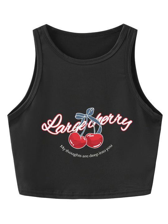 Damen Crop-Top mit auffälligem Schriftzug und körpernahem Schnitt EB