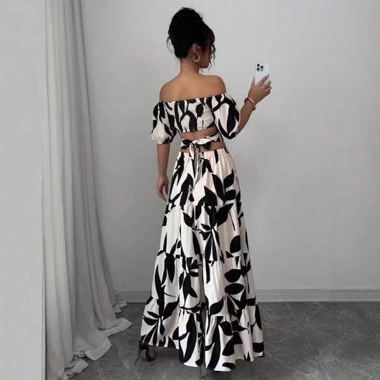 Damen Maxikleid mit floralem Cut-Out und Rüschendetails EB