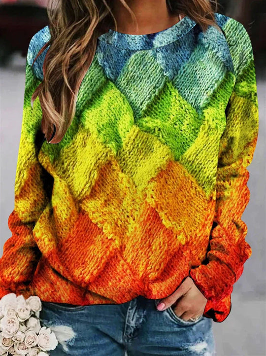 EB | Pullover Aus Bedruckter Wolle