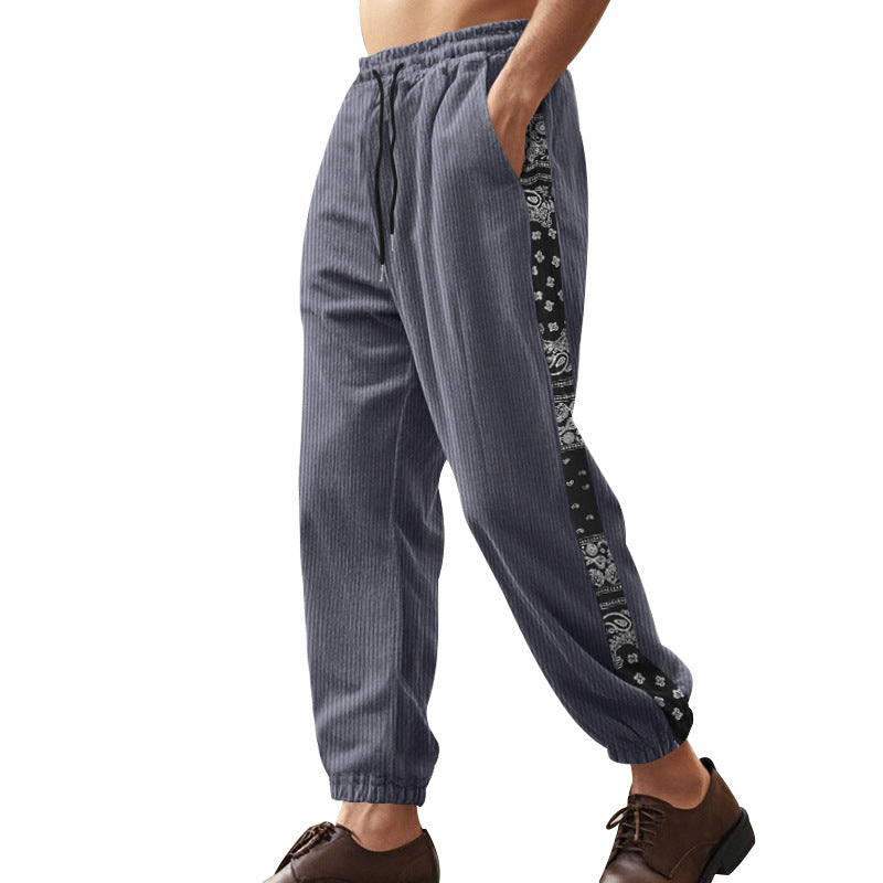 Herren Freizeit-Hose mit elastischem Bund und stylischem Bandana-Design EB