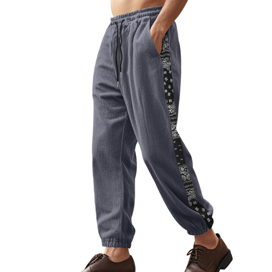 Herren Freizeit-Hose mit elastischem Bund und stylischem Bandana-Design EB