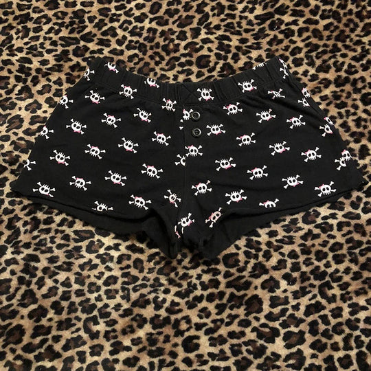 Damen Baumwoll-Boxershorts mit Totenkopf-Muster EB
