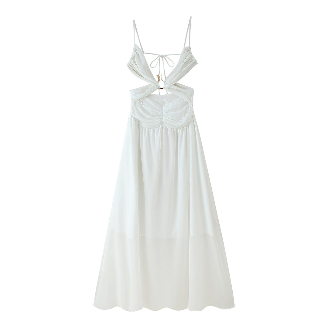 Damen Maxikleid mit verspieltem Rüschendesign und elegantem Rückenausschnitt EB