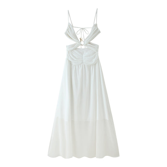 Damen Maxikleid mit verspieltem Rüschendesign und elegantem Rückenausschnitt EB