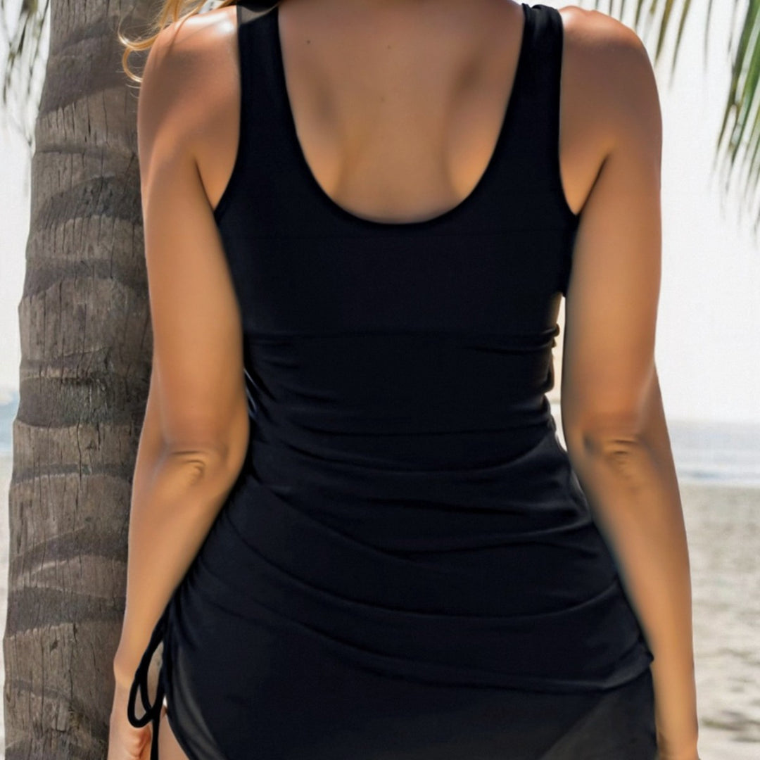 Damen Tankini mit seitlichem Raffungselement und figurformendem Schnitt EB