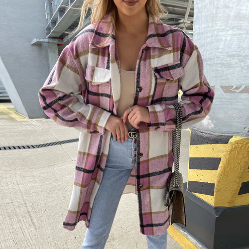Damen Karierte Overshirt EB