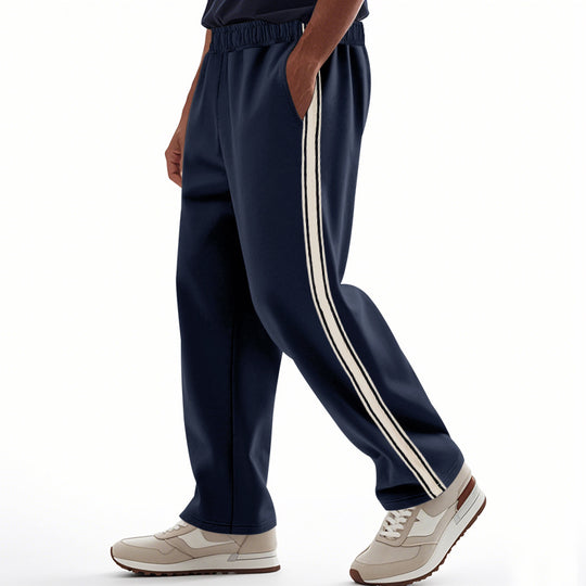 Herren nan weite Relax-Trackhose im Retro-Stil mit doppelter Seitenpaspel und elastischem Komfortbund EB