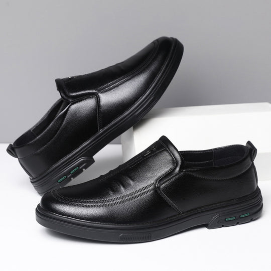Herren Bequeme Slip-On Lederschuhe mit rutschfester Sohle EB