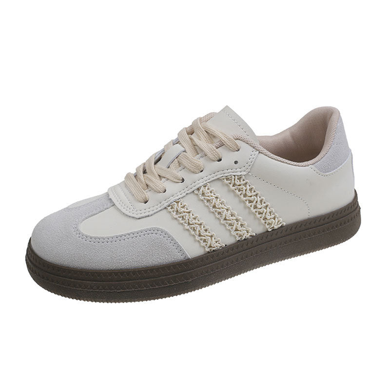 Damen Sportliche Sneakers aus hochwertigem Glattleder mit modischen Akzenten EB