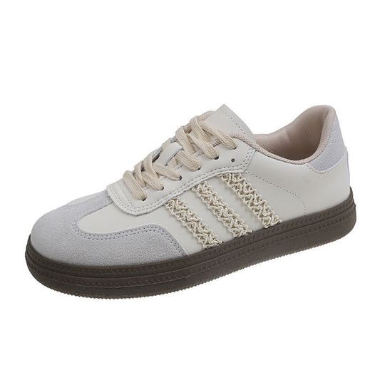 Damen Sportliche Sneakers aus hochwertigem Glattleder mit modischen Akzenten EB